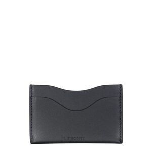 IL BISONTE Leather Card Holder Women BLACK Wallets & Small Leather Goods